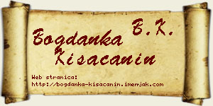 Bogdanka Kisačanin vizit kartica